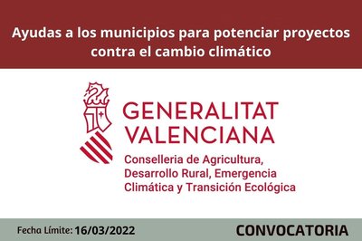 Ayudas a los municipios de la Comunitat Valenciana para potenciar actuaciones de lucha contra el cambio clim�tico