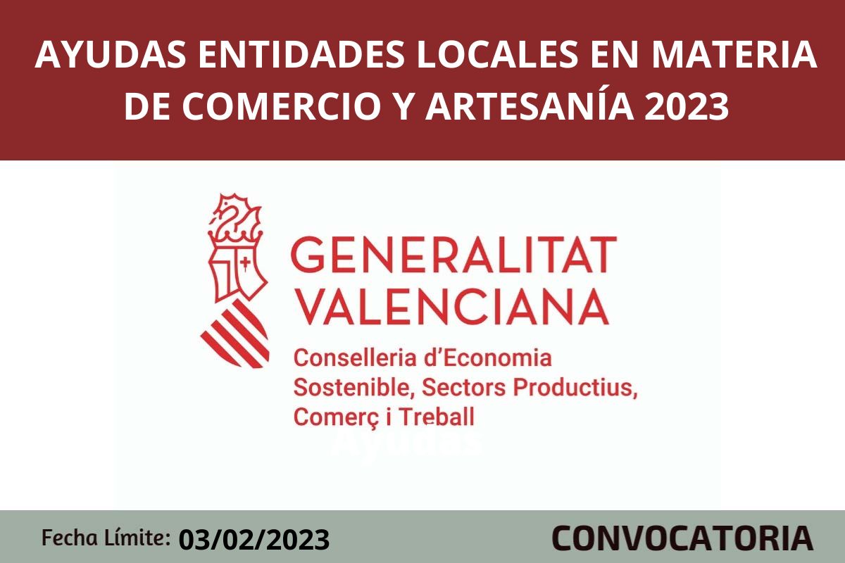 Ayudas a entidades locales en materia de comercio y artesanía 2023