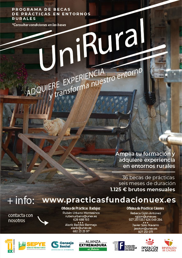 Becas UniRural | Prcticas en Empresas en entornos rurales de Extremadura