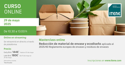 Masterclass: Reduccin de material de envase y ecodiseo aplicado al 2025/40 Reglamento europeo de envases y residuos de envase