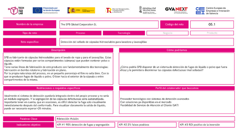 Reto: Detecci�n del sellado de c�psulas hidrosolubles para lavadora y lavavajilllas
