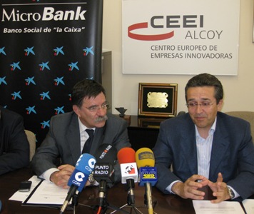 Ramn Gatell (La Caixa) y Jos Manuel Prez (CEEI Alcoy)