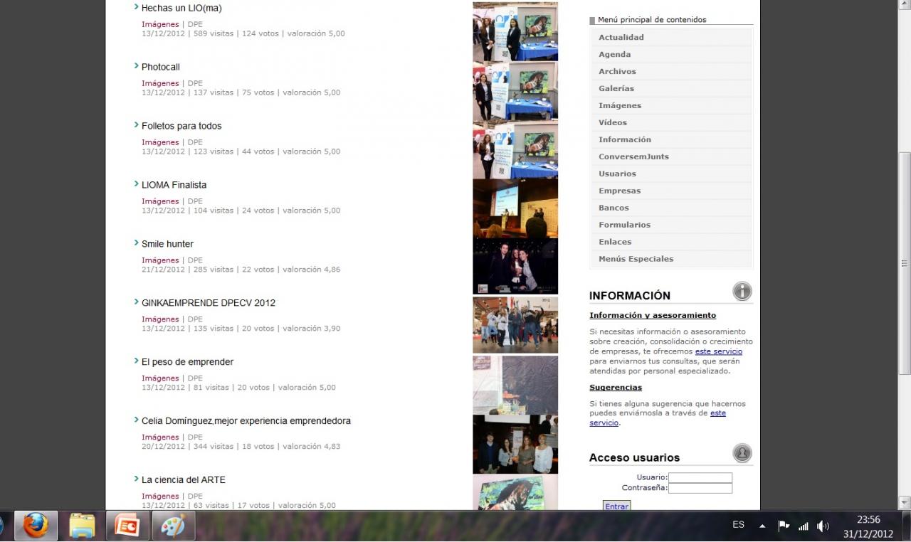 captura pantalla ganadores concurso fotografico dpecv2012