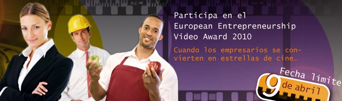Cartel publicitario Certamen de Vídeo Europeo Espíritu de Empresa 2010